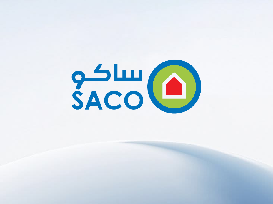 SACO logo on a green background for the SACO marketing and advertising campaign by LtsThink